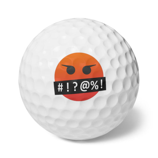 Funny Golfer Gifts  Accessories 1.7" / 6 pcs Angry Emoji Golf Balls, 6 Piece Set