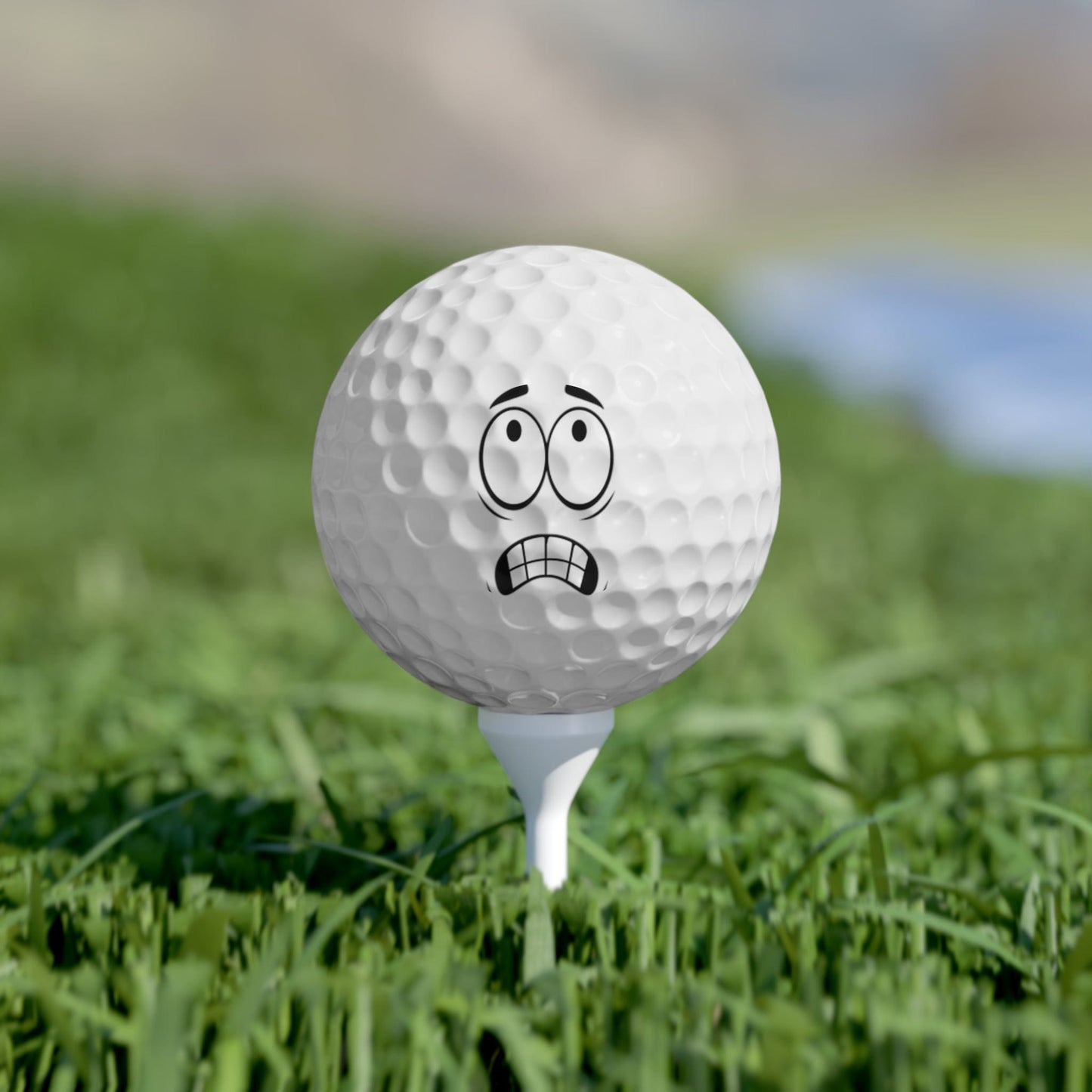 Funny Golfer Gifts  Accessories 1.7" / 6 pcs Funny Scared Face Golf Balls, 6 Piece Set