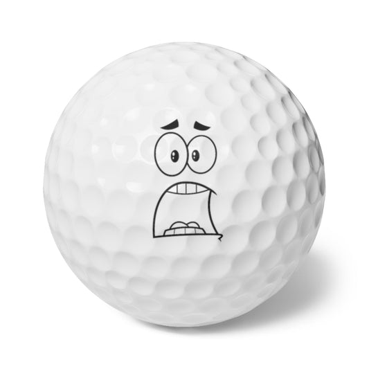 Funny Golfer Gifts  Accessories 1.7" / 6 pcs Funny Surprised Face Golf Balls, 6 Piece Set