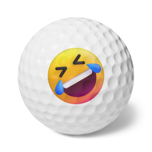 Funny Golfer Gifts  Accessories 1.7" / 6 pcs Laughing Emoji Golf Balls, 6 Piece Set