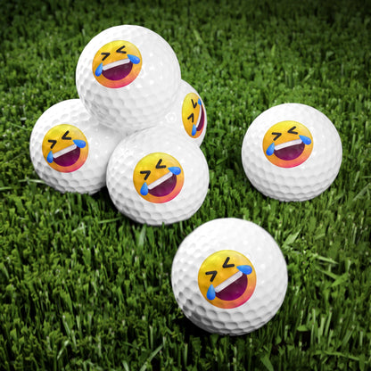 Funny Golfer Gifts  Accessories 1.7" / 6 pcs Laughing Emoji Golf Balls, 6 Piece Set