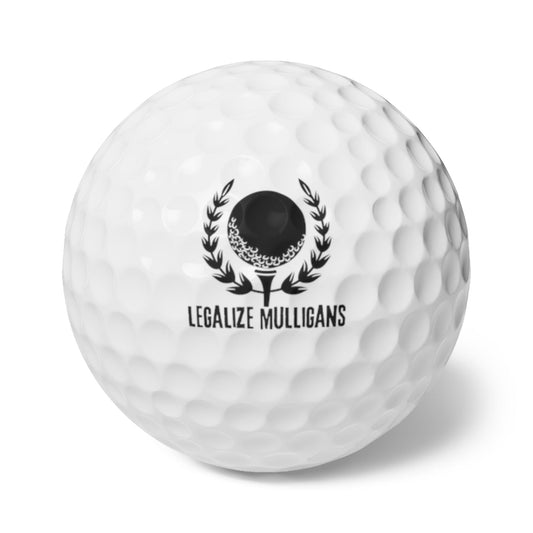 Funny Golfer Gifts  Accessories 1.7" / 6 pcs Legalize Mulligans Golf Balls, 6 Piece Set