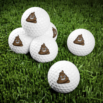 Funny Golfer Gifts  Accessories 1.7" / 6 pcs Poop Emoji Golf Balls,, 6 Piece Set