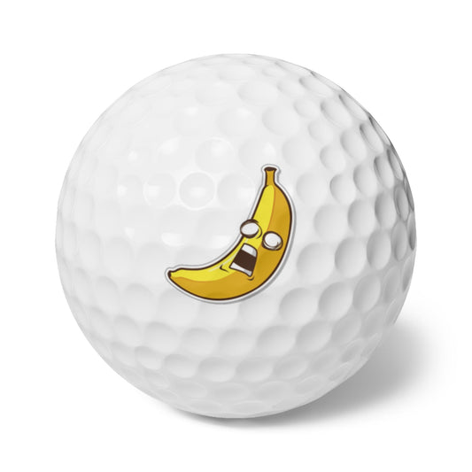 Funny Golfer Gifts  Accessories 1.7" / 6 pcs Scared Banana Golf Balls, 6 Piece Set