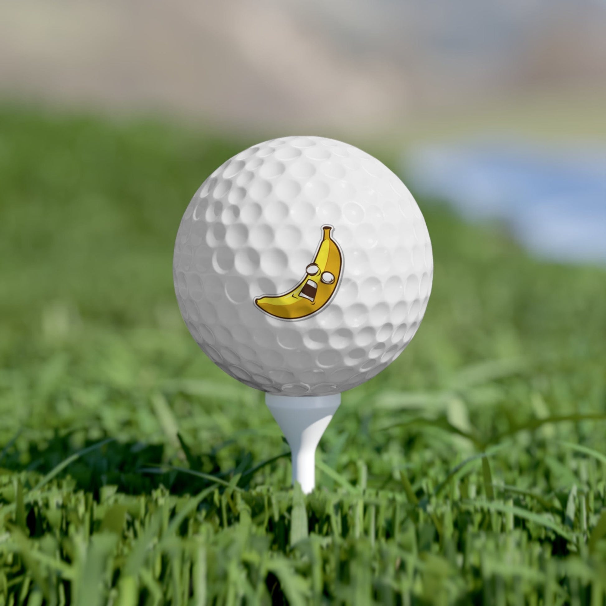 Funny Golfer Gifts  Accessories 1.7" / 6 pcs Scared Banana Golf Balls, 6 Piece Set