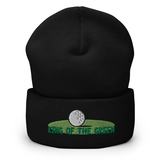 Funny Golfer Gifts  Beanie Black King of the Green Beanie