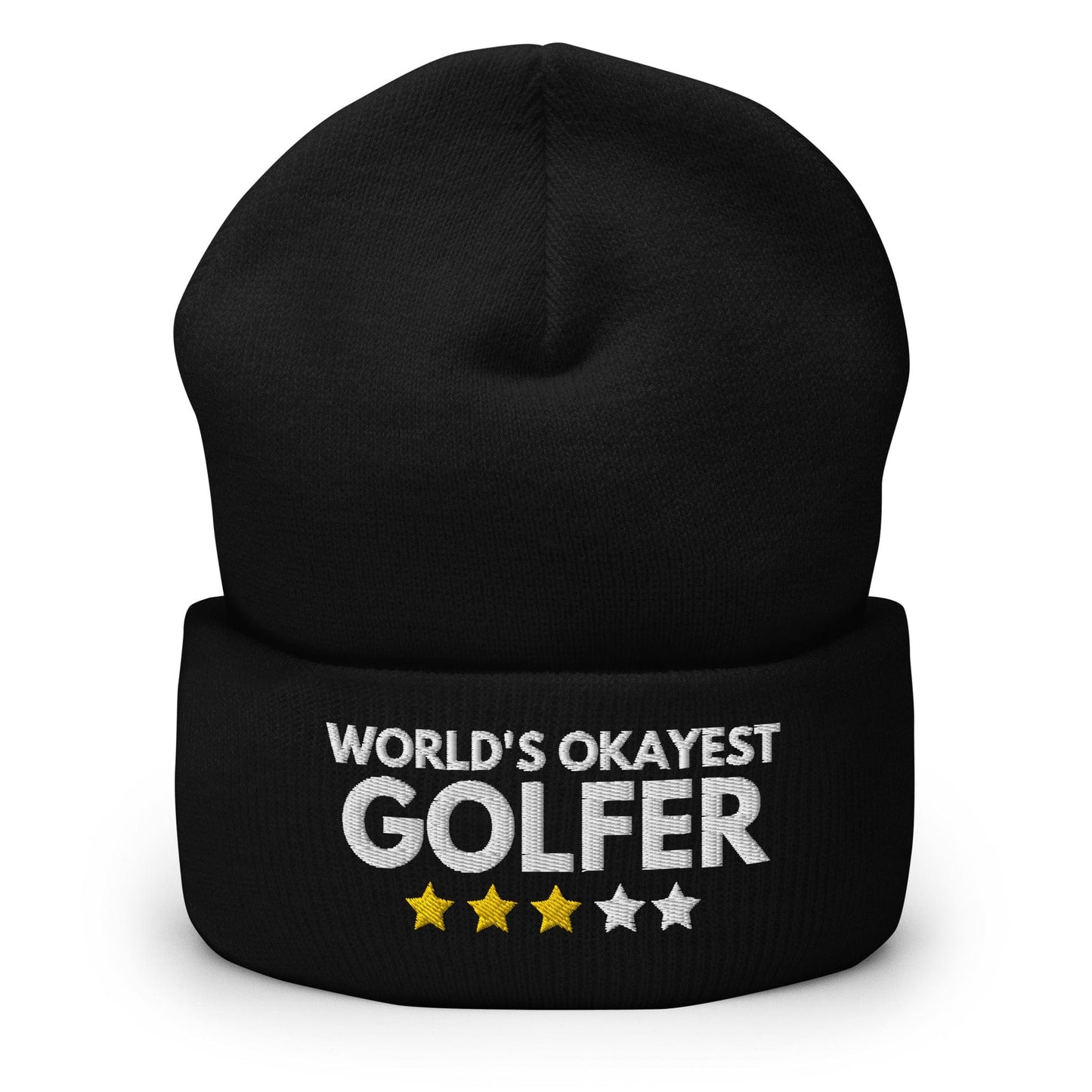 Funny Golfer Gifts  Beanie Black Worlds Okayest Golfer Hat Beanie