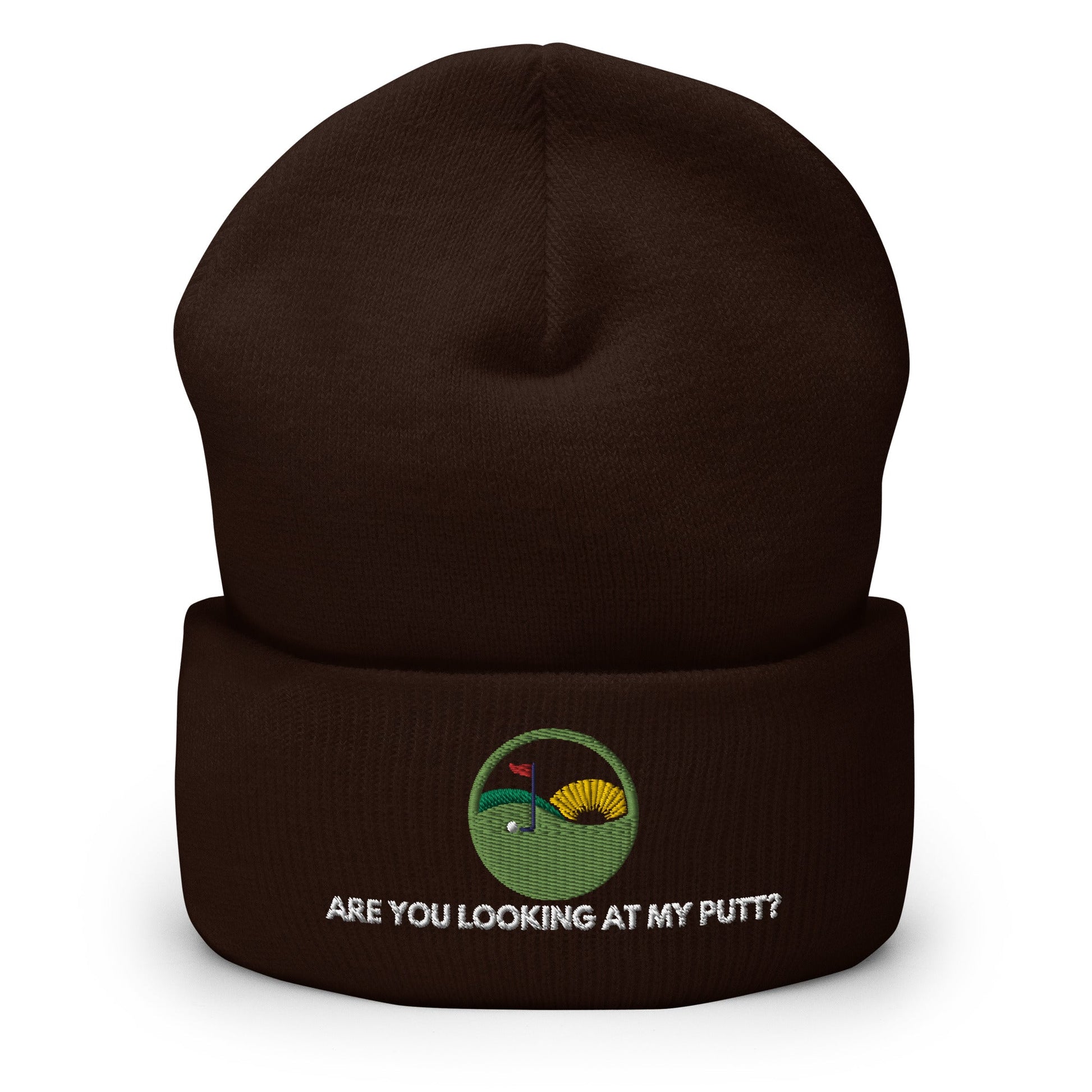 Funny Golfer Gifts  Beanie Brown Are you looking at my putt Beanie