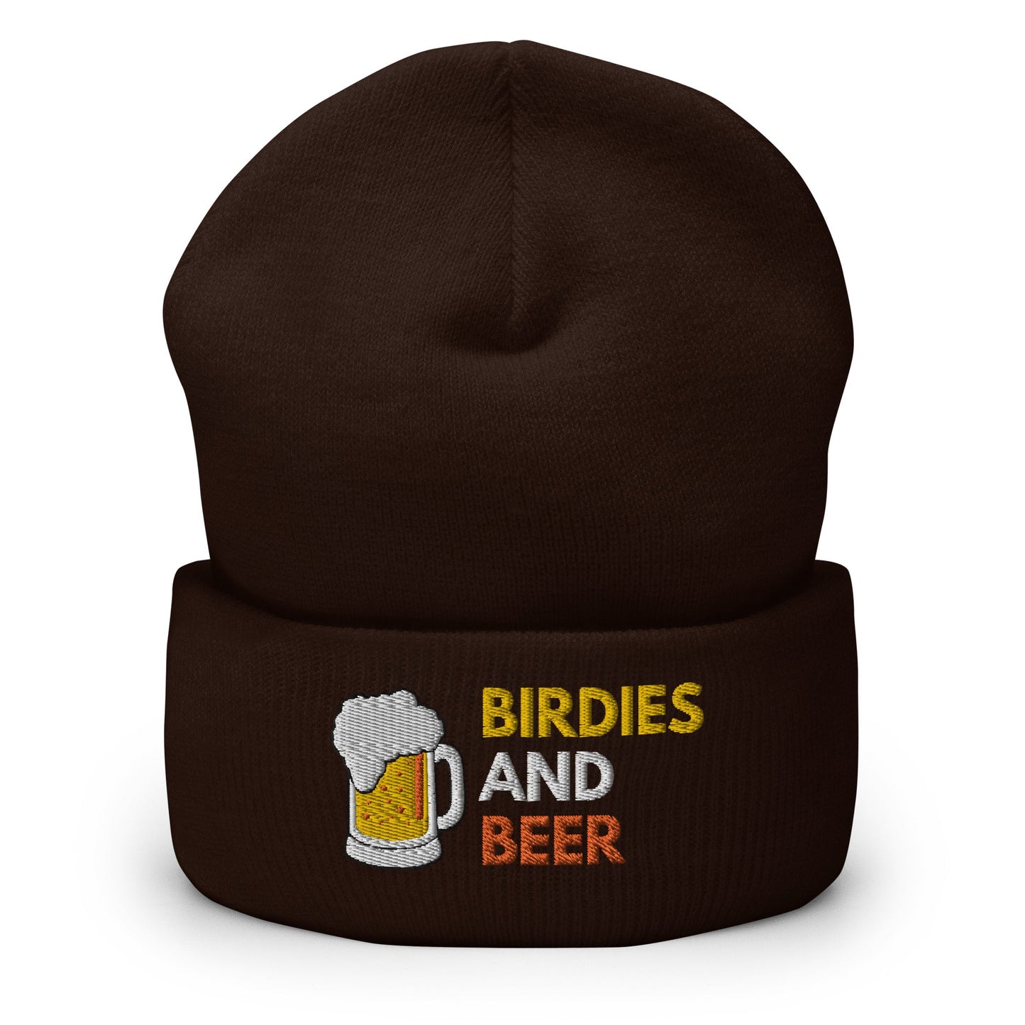 Funny Golfer Gifts  Beanie Brown Birdies and Beer Beanie