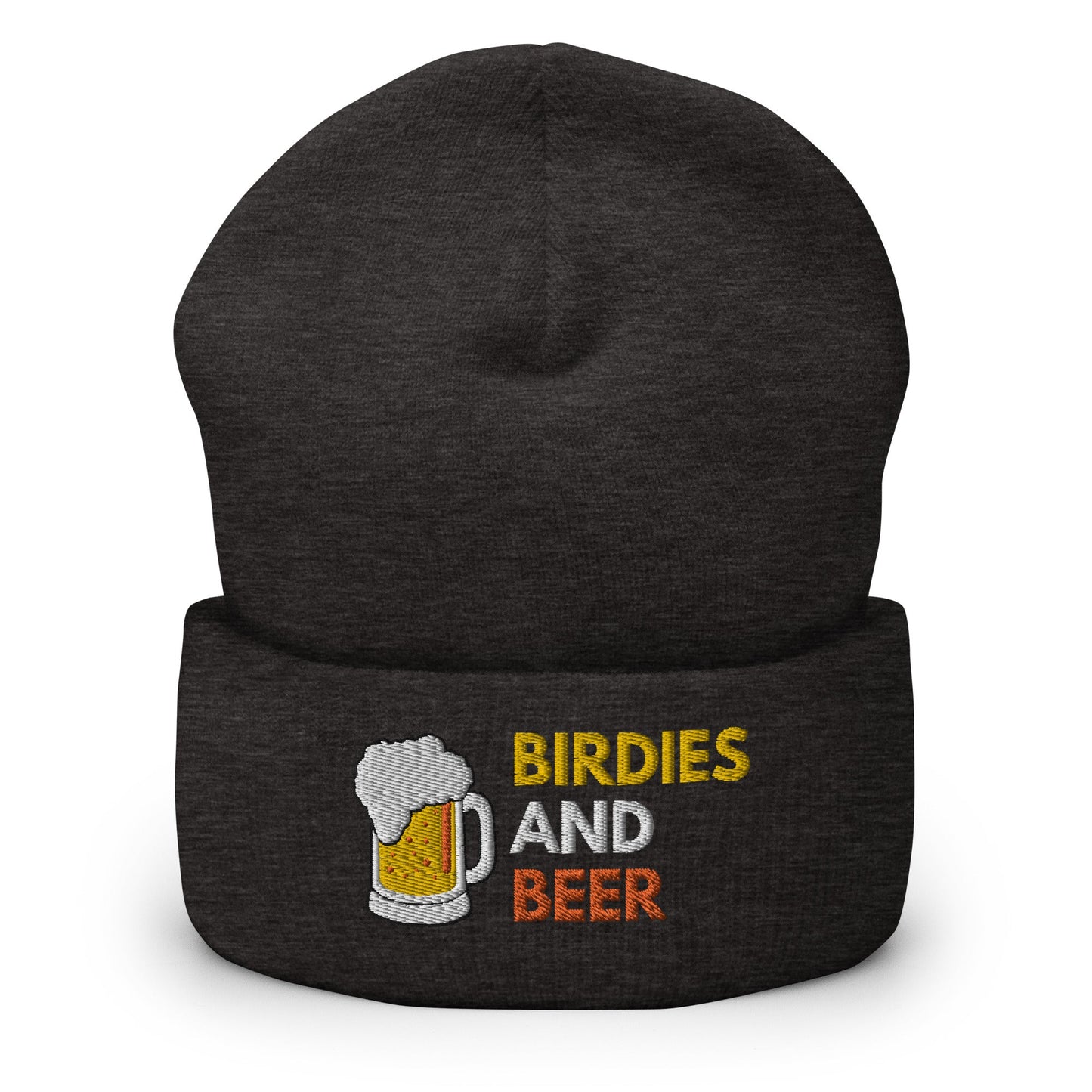 Funny Golfer Gifts  Beanie Dark Grey Birdies and Beer Beanie