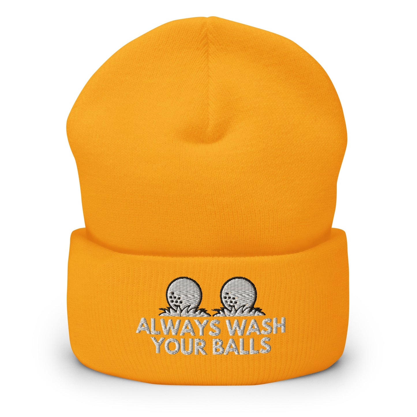 Funny Golfer Gifts  Beanie Gold Always Wash Your Balls Hat Beanie