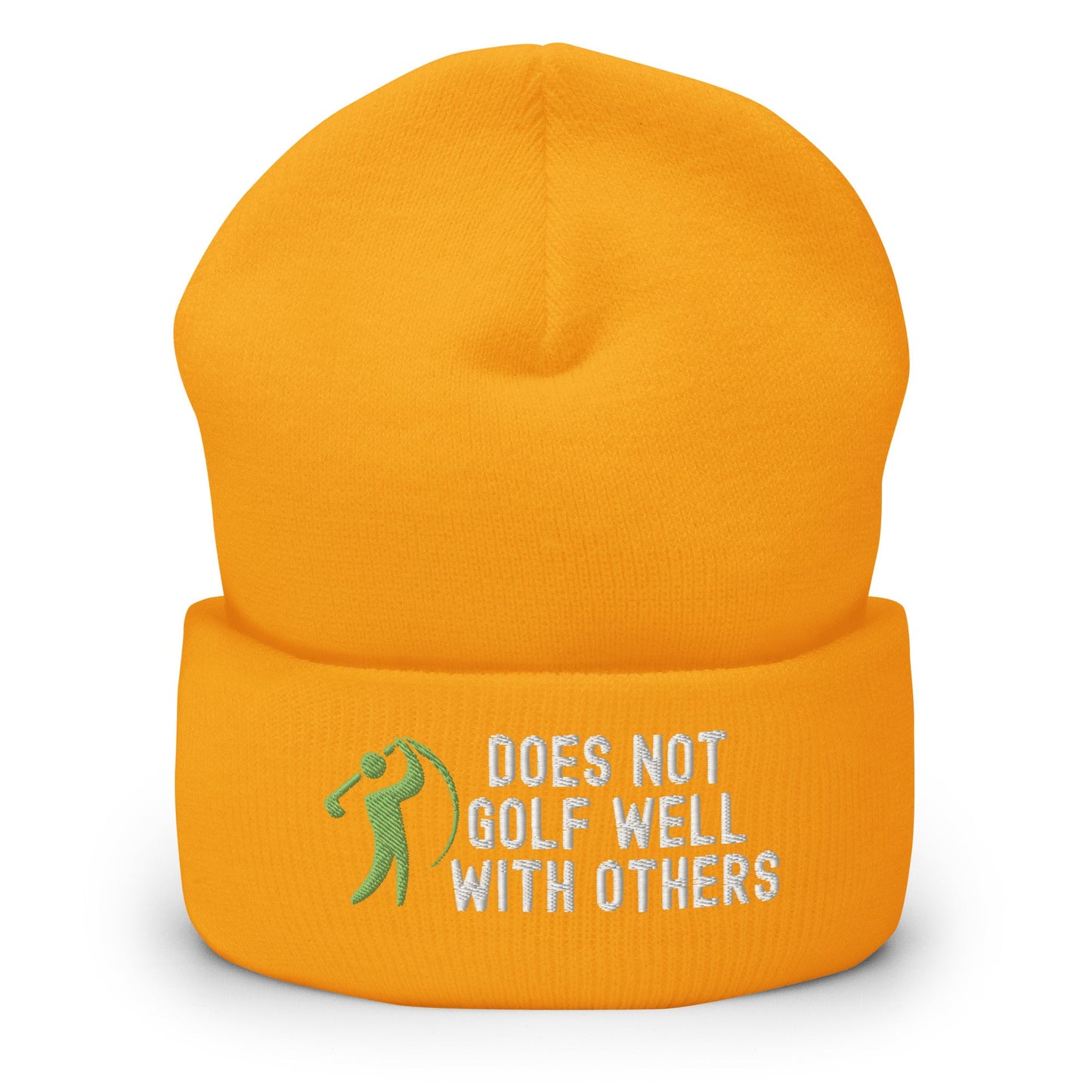 Funny Golfer Gifts  Beanie Gold Does Not Golf Well With Others Beanie