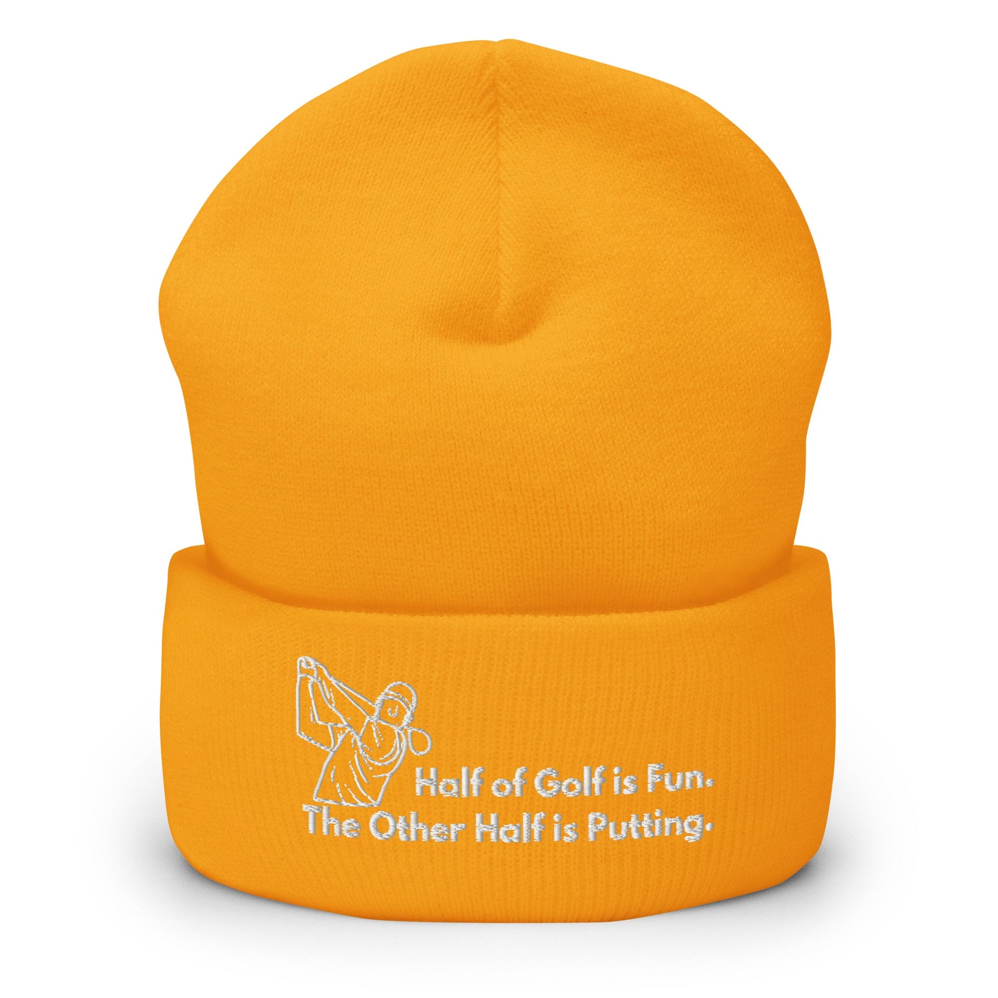 Funny Golfer Gifts  Beanie Gold Half of Golf is Fun