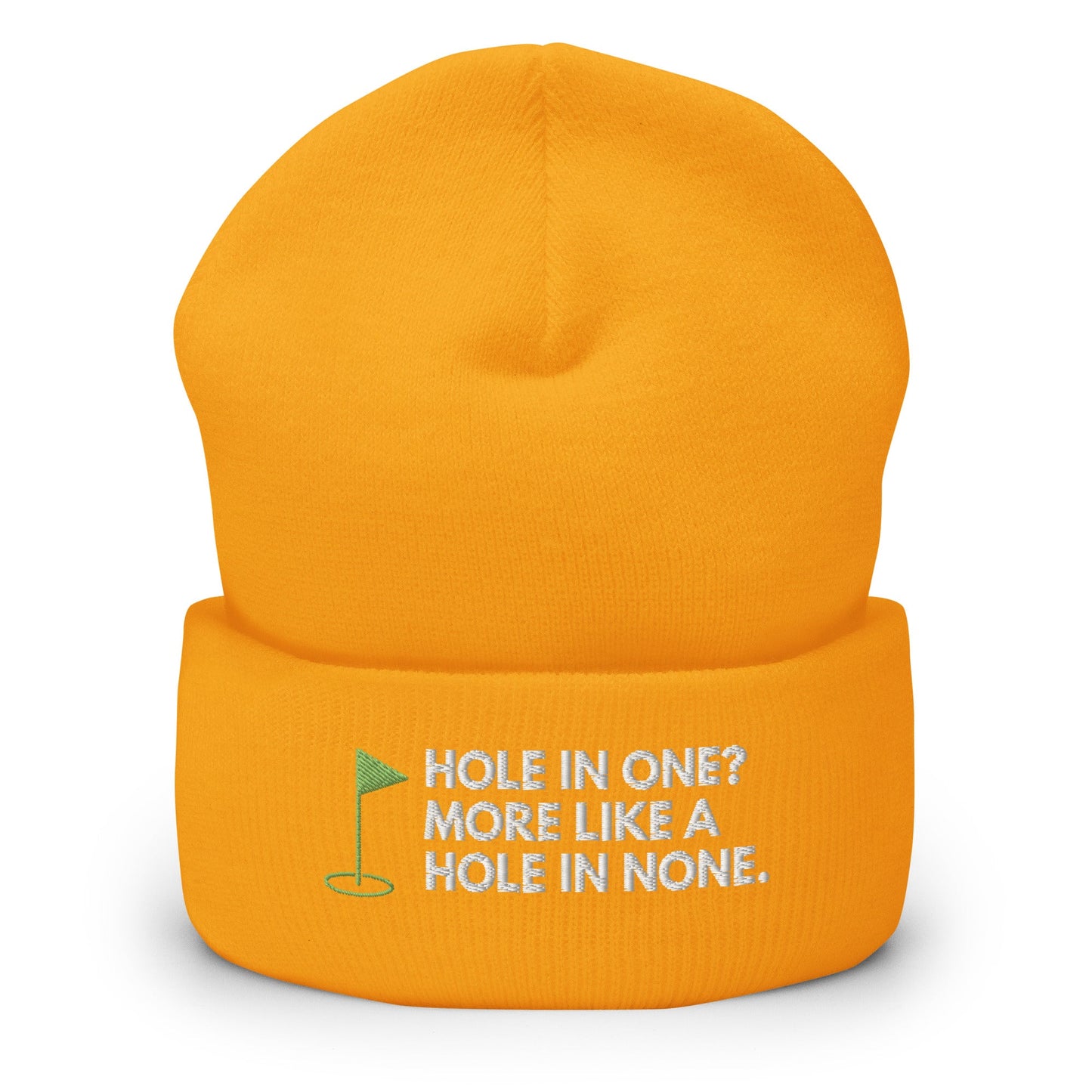 Funny Golfer Gifts  Beanie Gold Hole In One More Like Hole In None Hat Beanie