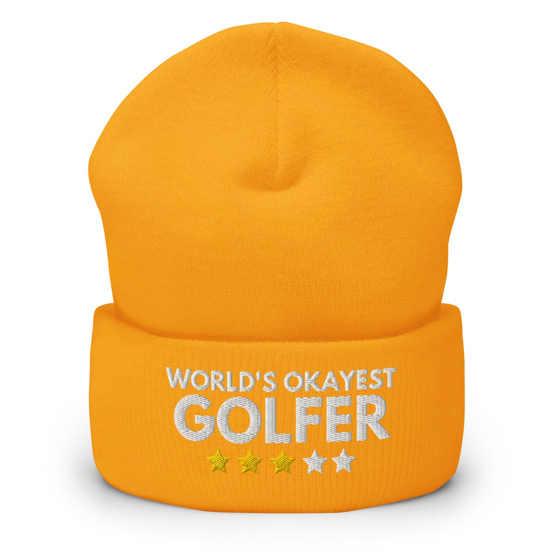 Funny Golfer Gifts  Beanie Gold Worlds Okayest Golfer Hat Beanie