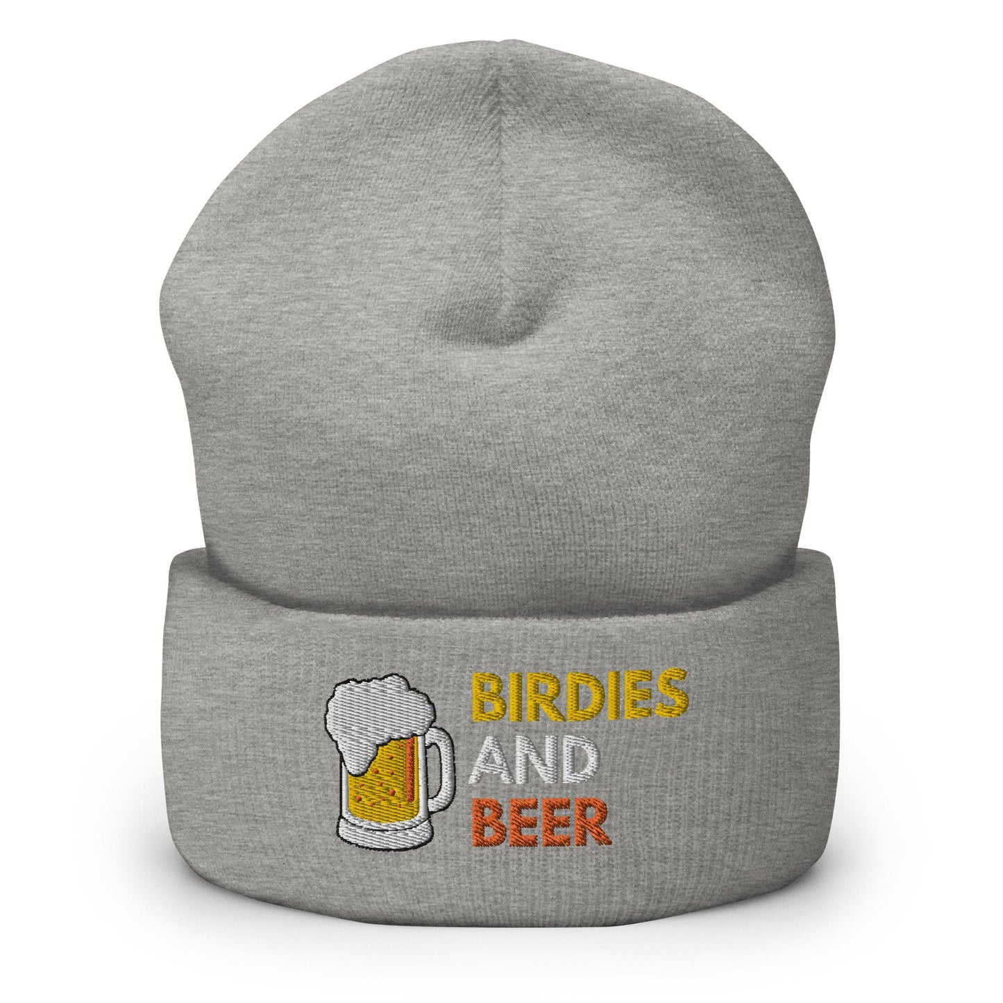 Funny Golfer Gifts  Beanie Heather Grey Birdies and Beer Beanie