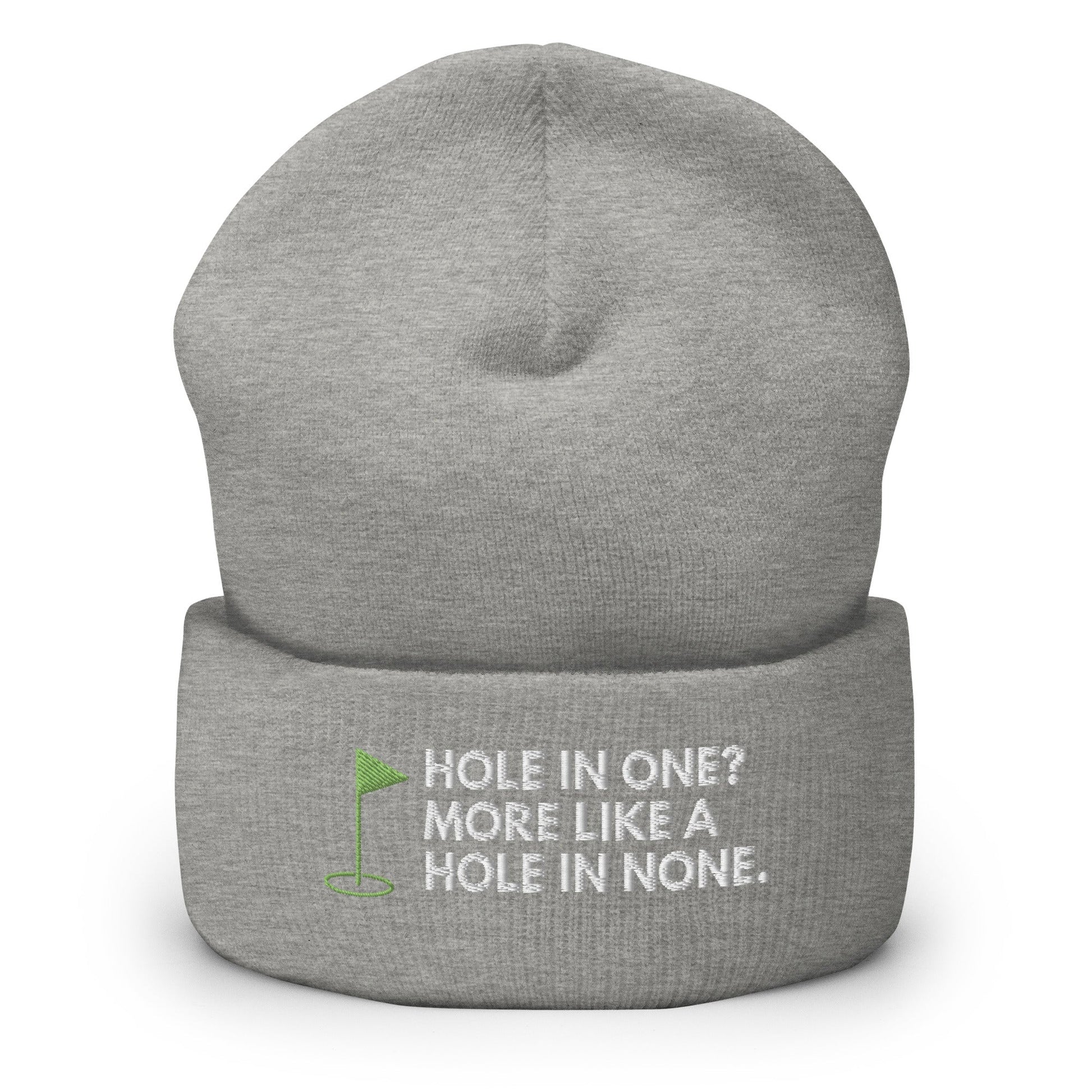 Funny Golfer Gifts  Beanie Heather Grey Hole In One More Like Hole In None Hat Beanie