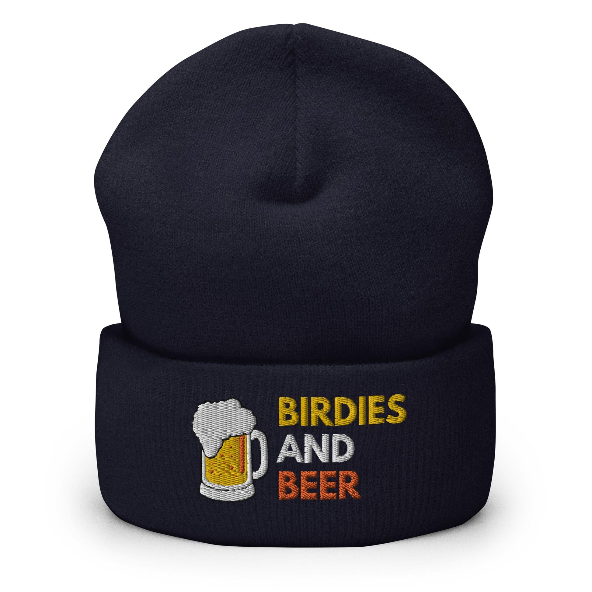Funny Golfer Gifts  Beanie Navy Birdies and Beer Beanie