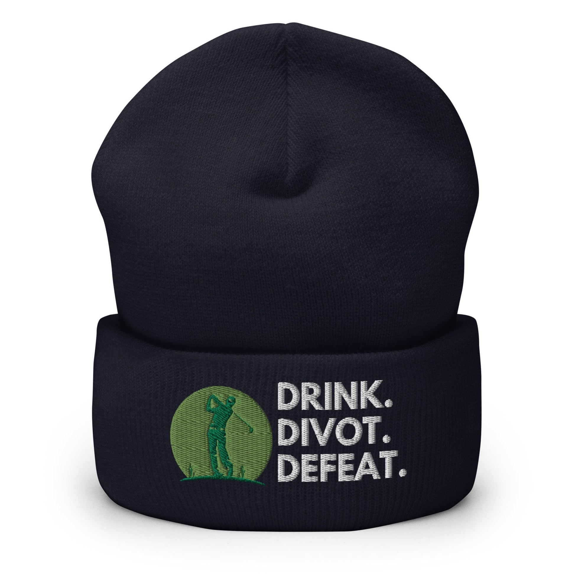 Funny Golfer Gifts  Beanie Navy Drink. Divot. Defeat Beanie