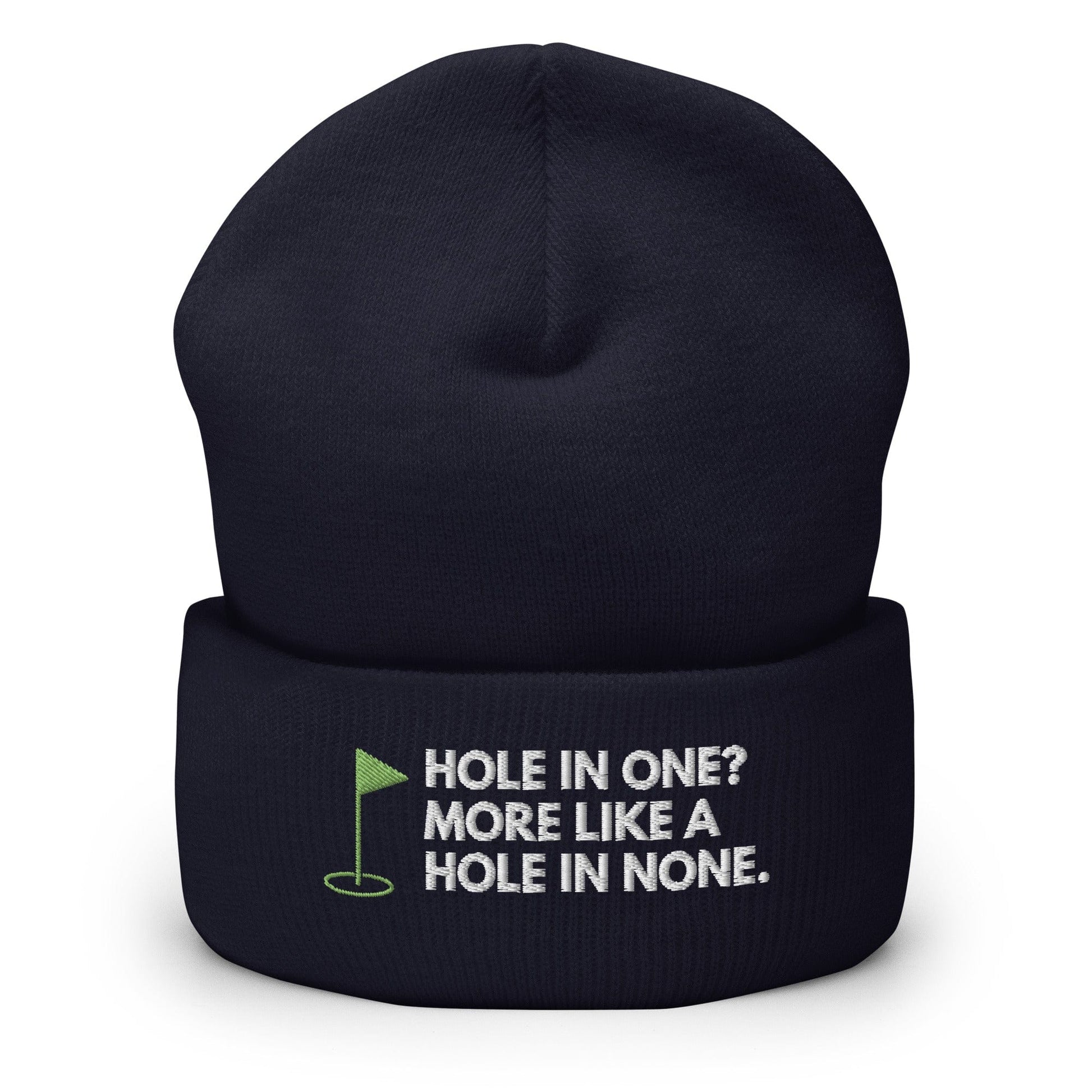 Funny Golfer Gifts  Beanie Navy Hole In One More Like Hole In None Hat Beanie