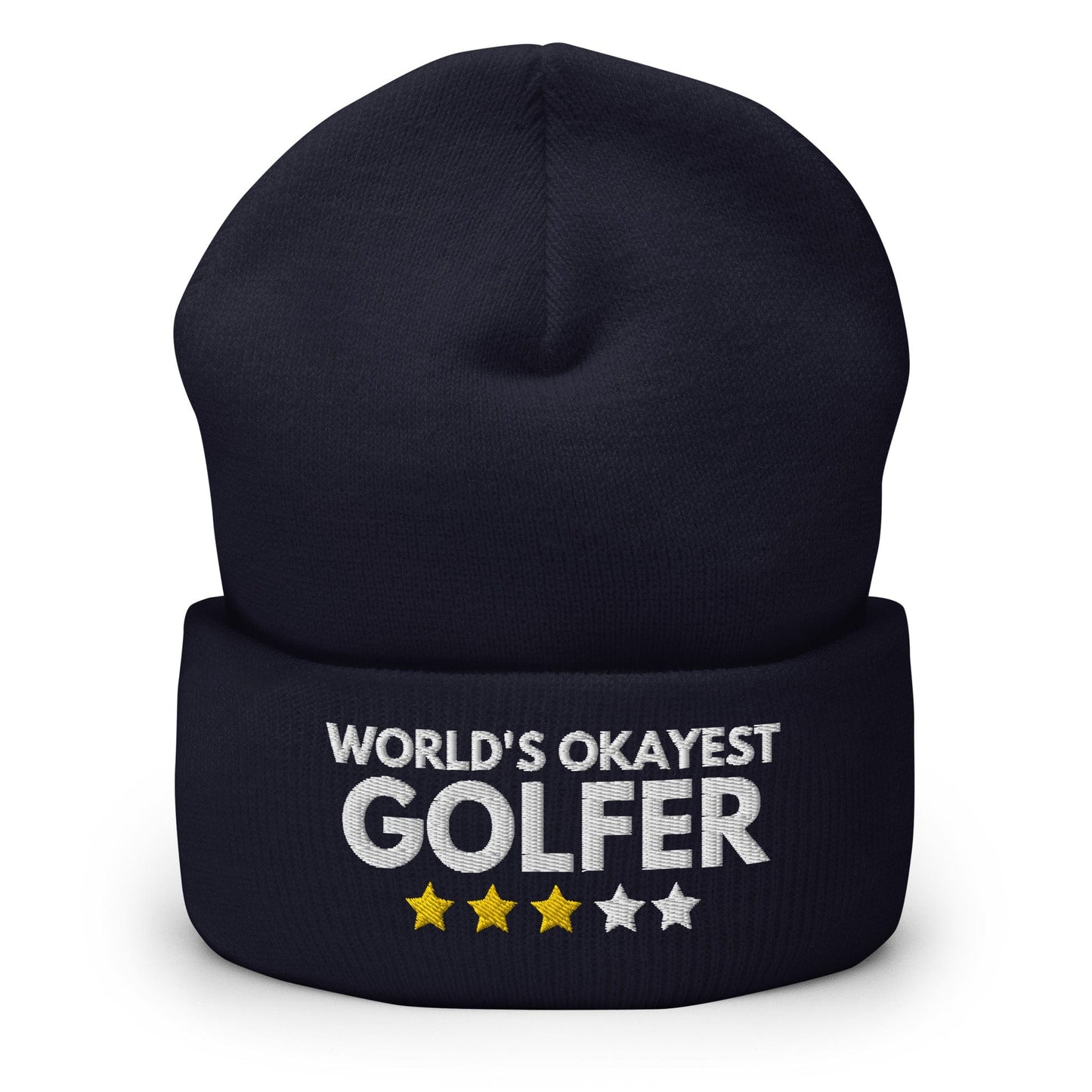 Funny Golfer Gifts  Beanie Navy Worlds Okayest Golfer Hat Beanie