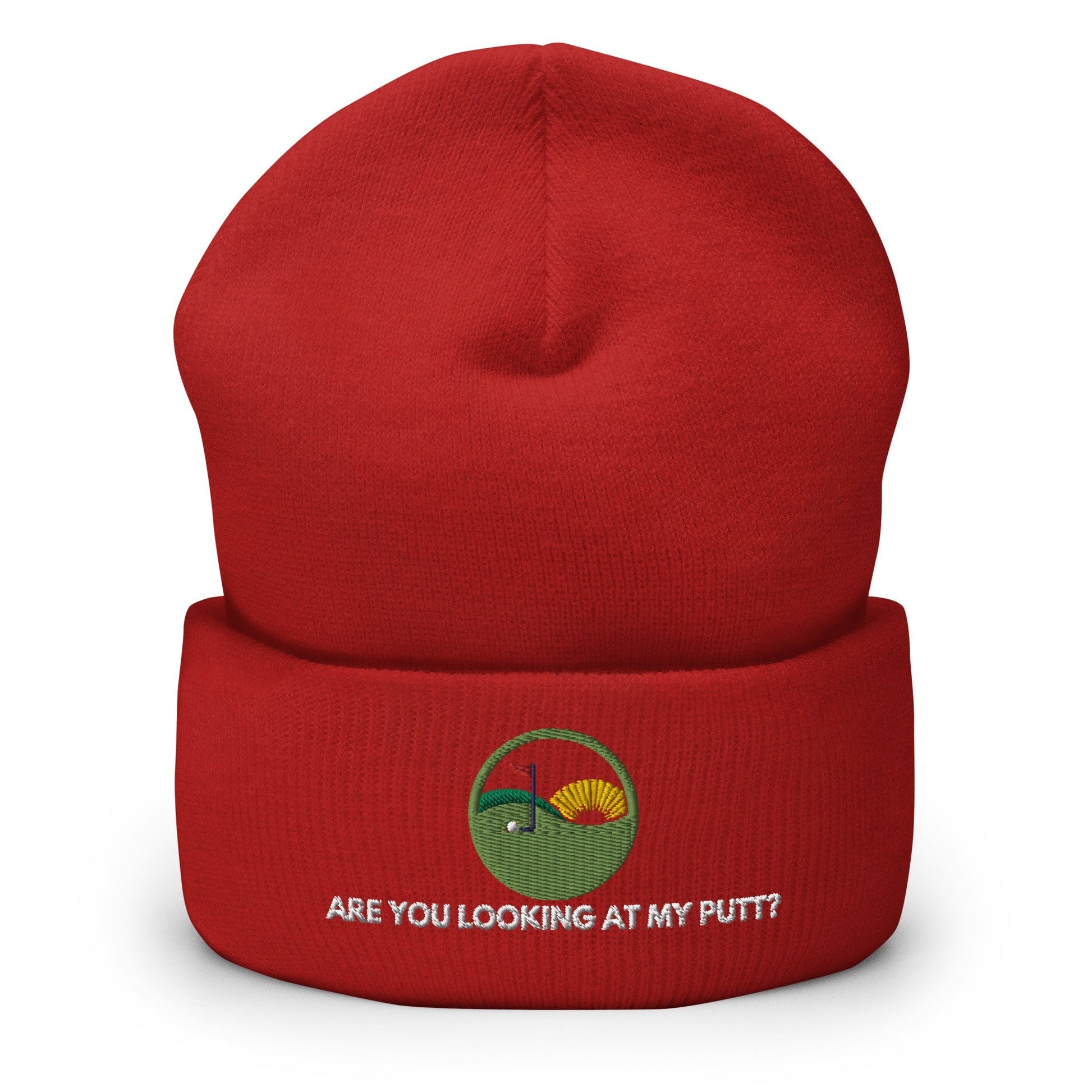 Funny Golfer Gifts  Beanie Red Are you looking at my putt Beanie