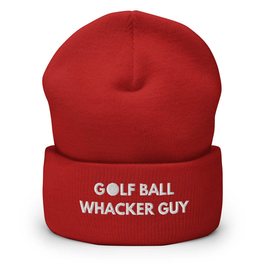 Funny Golfer Gifts  Beanie Red Golf Ball Whacker Guy Hat Beanie
