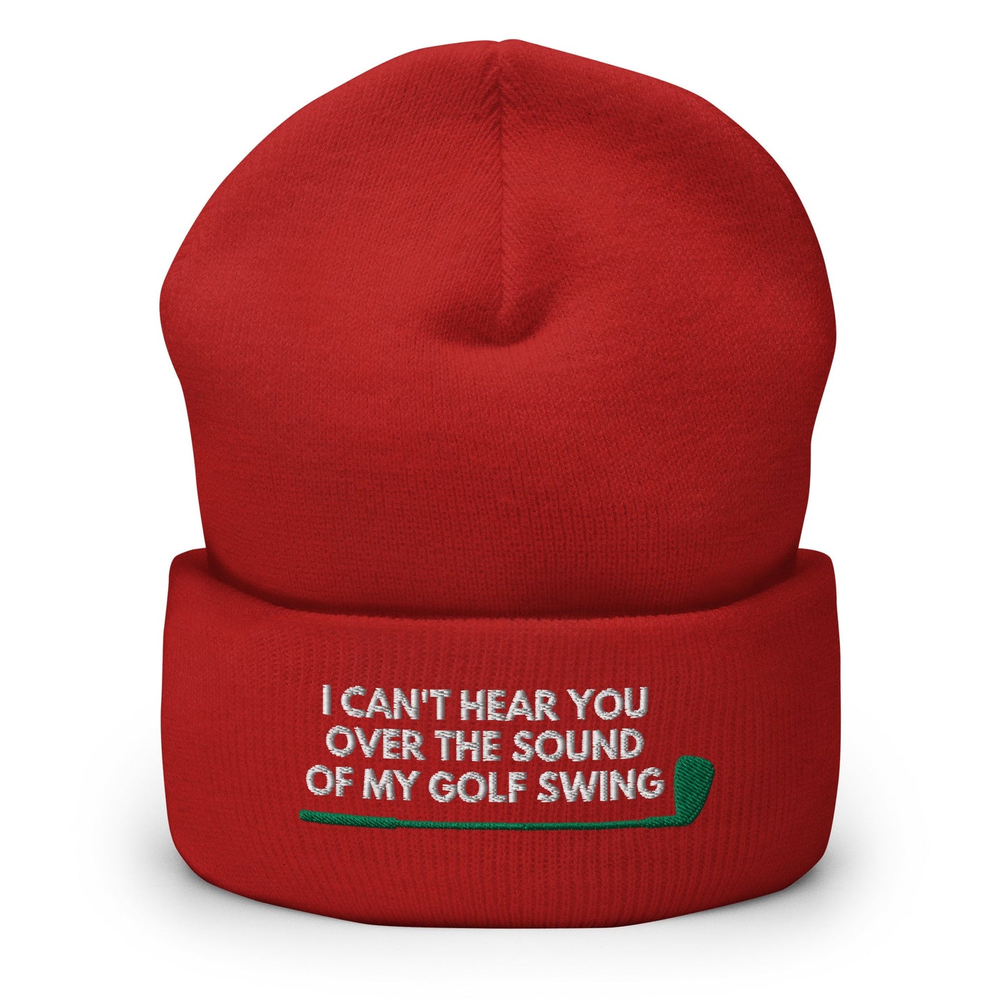 Funny Golfer Gifts  Beanie Red I Cant Hear You Over The Sound Of My Golf Swing Hat Beanie