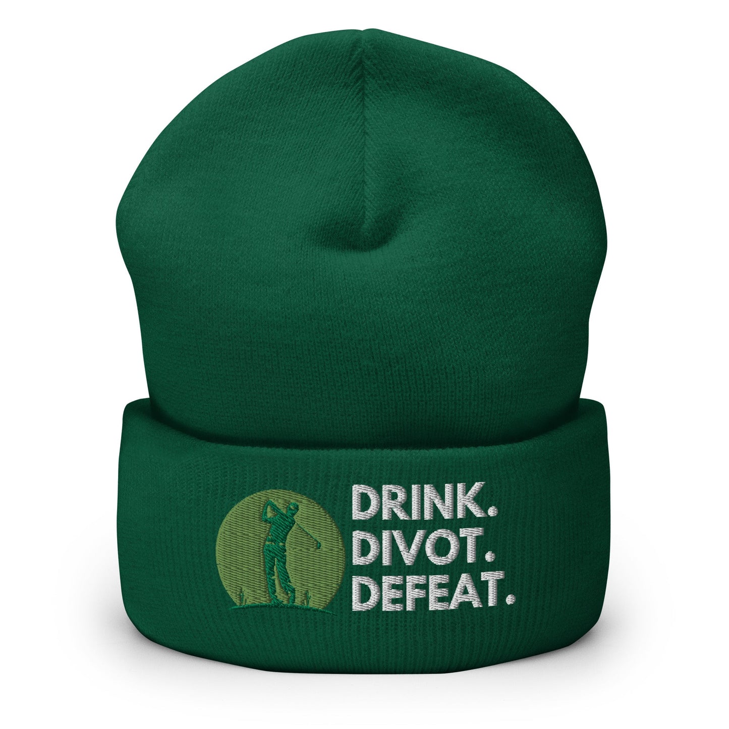 Funny Golfer Gifts  Beanie Spruce Drink. Divot. Defeat Beanie