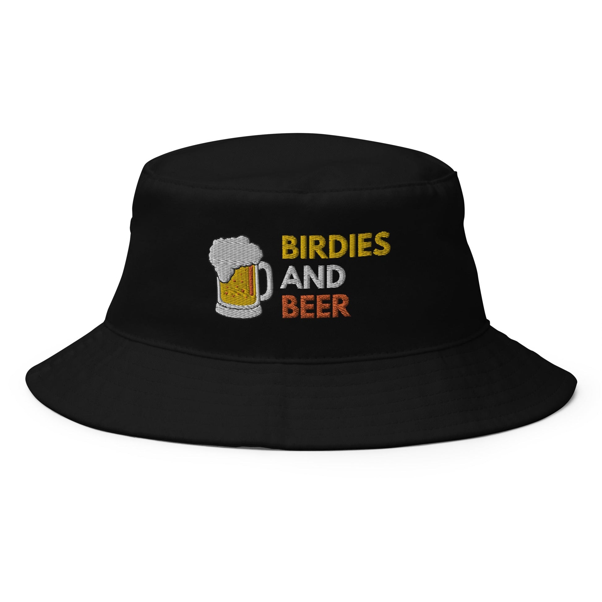Funny Golfer Gifts  Bucket Hat Black Birdies and Beer Bucket Hat