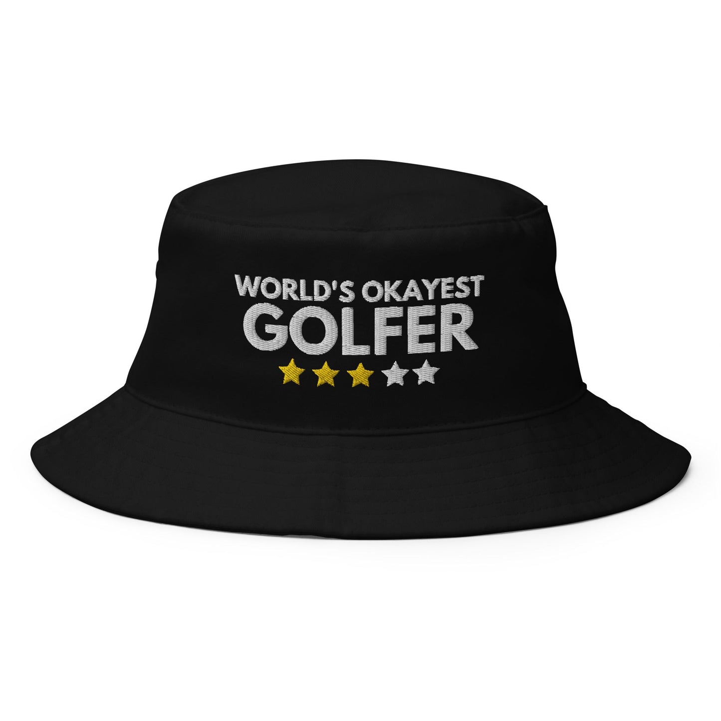 Funny Golfer Gifts  Bucket Hat Black Worlds Okayest Golfer Hat Bucket Hat