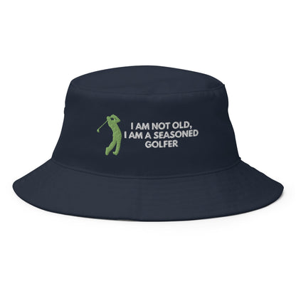 Funny Golfer Gifts  Bucket Hat Navy Im Not Old I Am A Seasoned Golfer Hat Bucket Hat