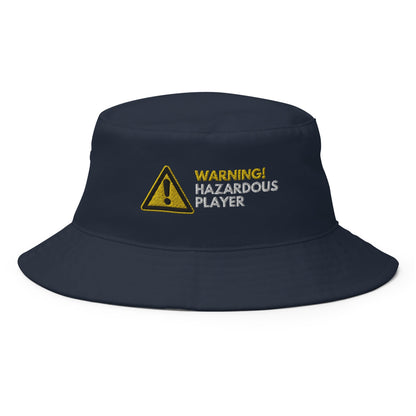Funny Golfer Gifts  Bucket Hat Navy Warning Hazardous Player Bucket Hat