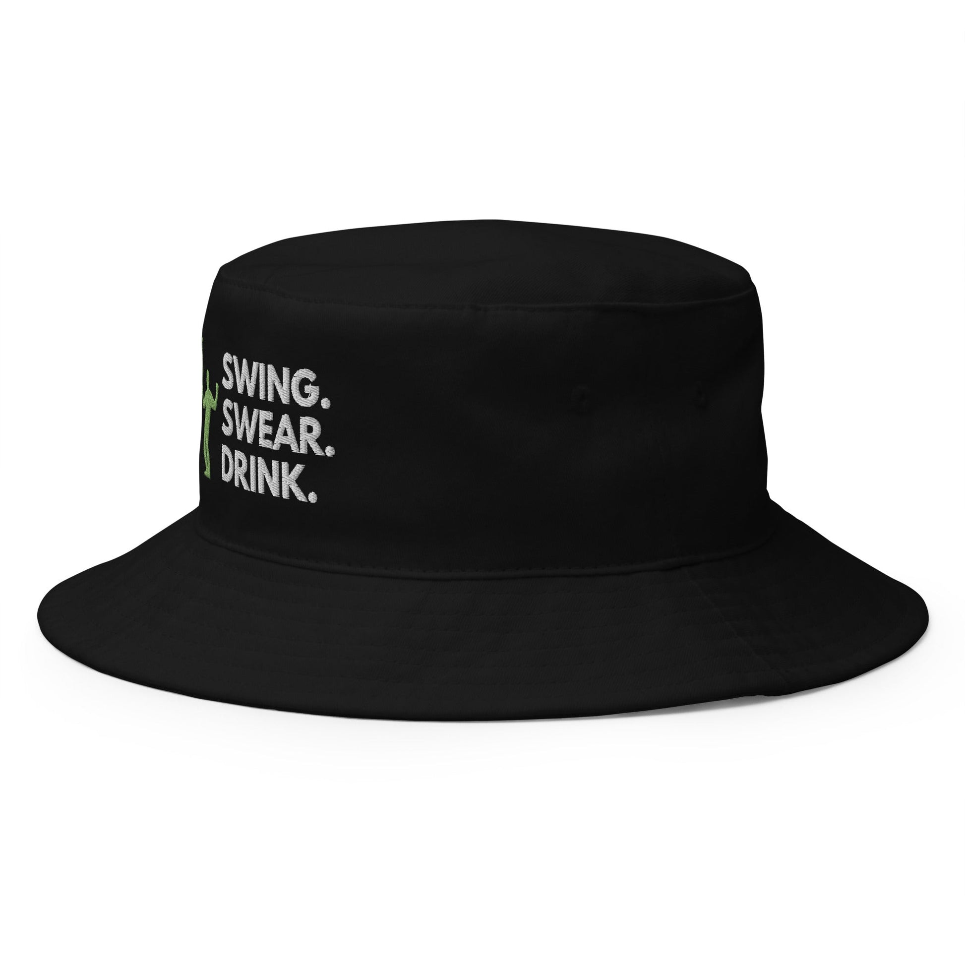 Funny Golfer Gifts  Bucket Hat Swing. Swear. Drink Bucket Hat