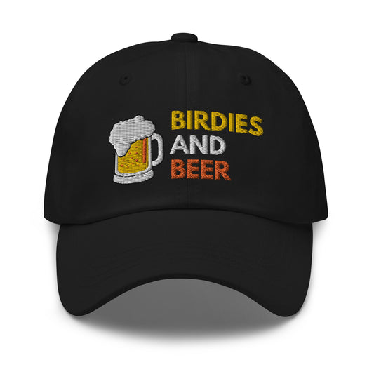 Funny Golfer Gifts  Dad Cap Black Birdies and Beer Cap