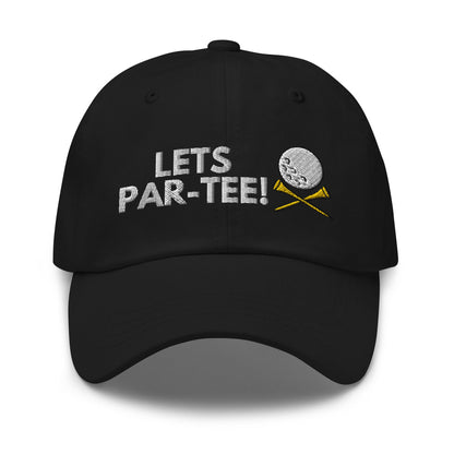 Funny Golfer Gifts  Dad Cap Black Lets Par-Tee Hat Cap
