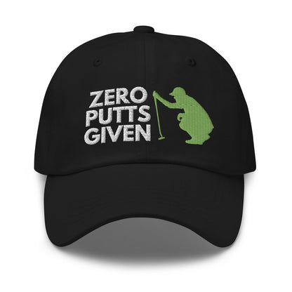 Funny Golfer Gifts  Dad Cap Black Zero Putts Given Hat Cap