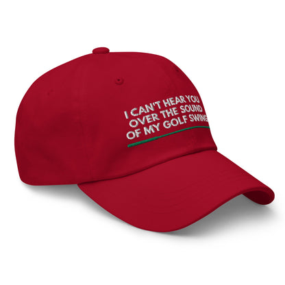Funny Golfer Gifts  Dad Cap Cranberry I Cant Hear You Over The Sound Of My Golf Swing Hat Cap