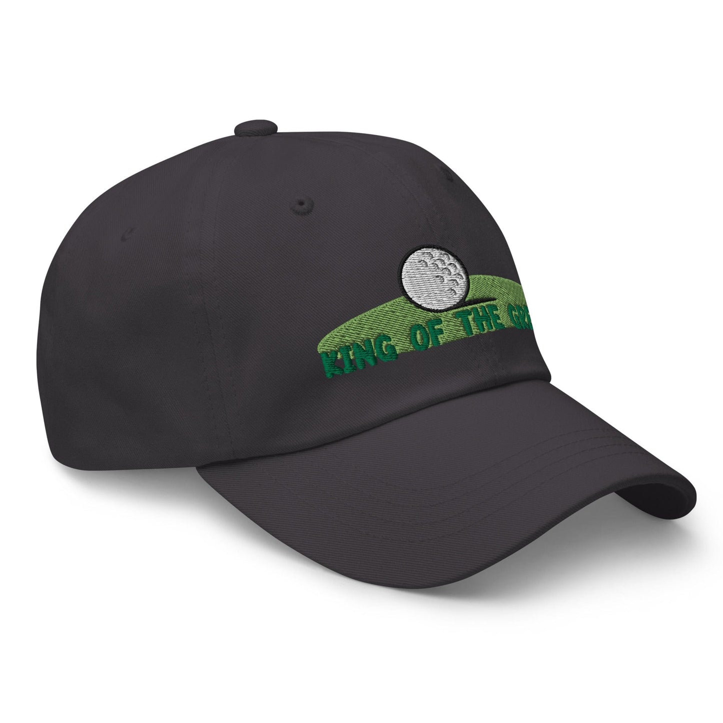 Funny Golfer Gifts  Dad Cap Dark Grey King of the Green Cap