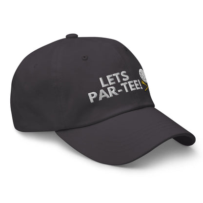 Funny Golfer Gifts  Dad Cap Dark Grey Lets Par-Tee Hat Cap