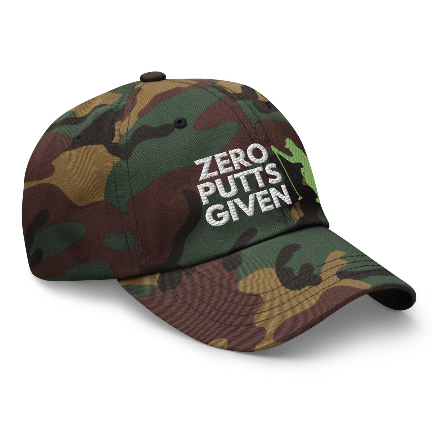 Funny Golfer Gifts  Dad Cap Green Camo Zero Putts Given Hat Cap