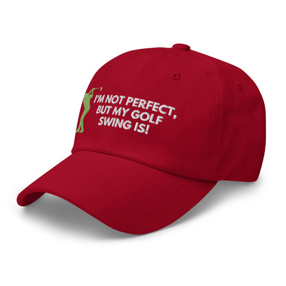 Funny Golfer Gifts  Dad Cap I'm Not Perfect But My Golf Swing Is Hat Cap