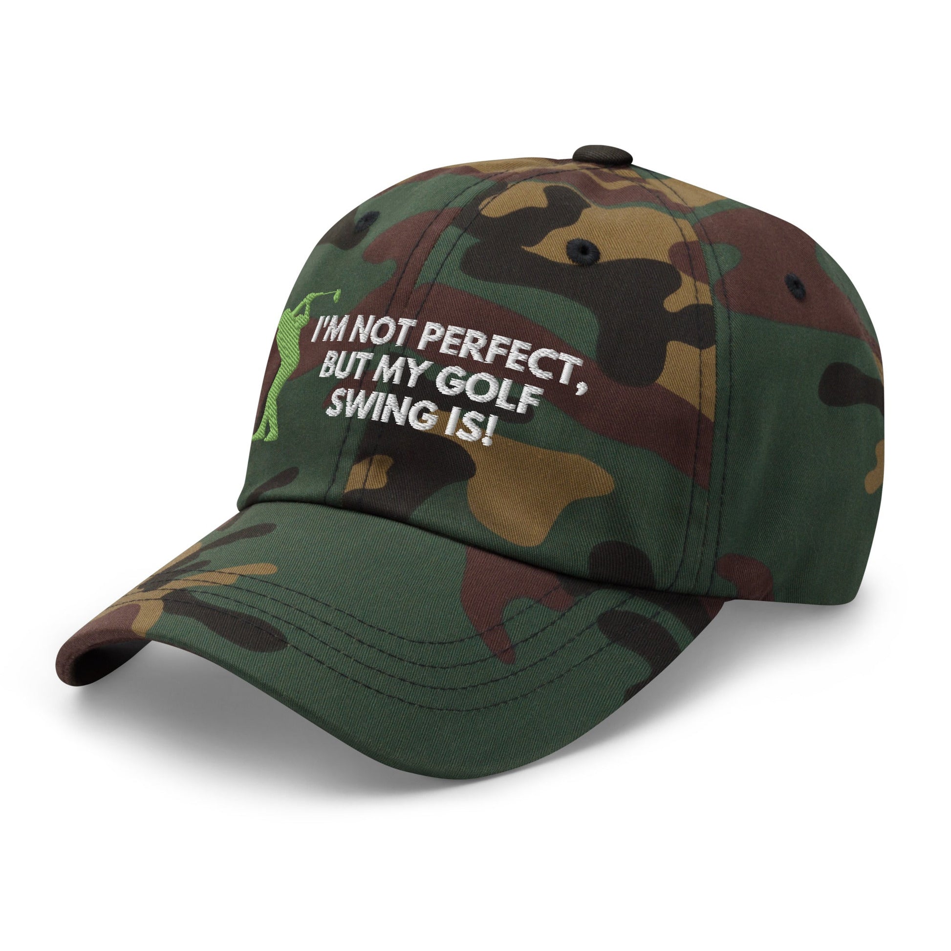 Funny Golfer Gifts  Dad Cap I'm Not Perfect But My Golf Swing Is Hat Cap