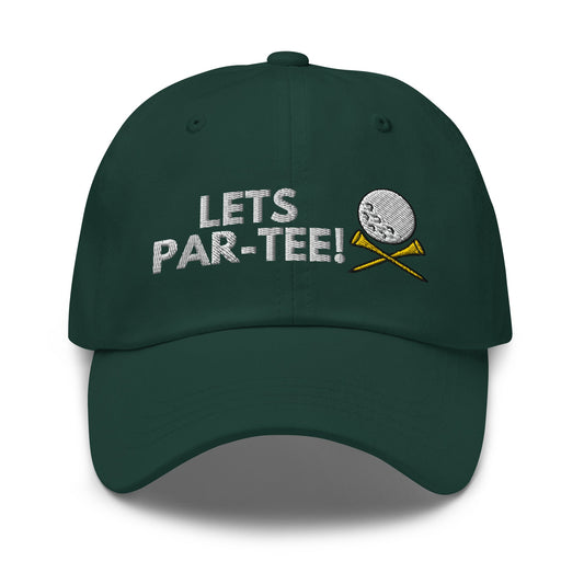 Funny Golfer Gifts  Dad Cap Lets Par-Tee Hat Cap