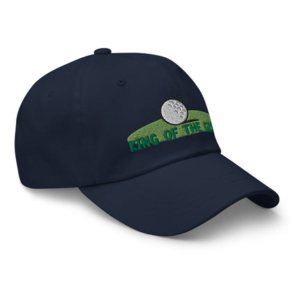 Funny Golfer Gifts  Dad Cap Navy King of the Green Cap