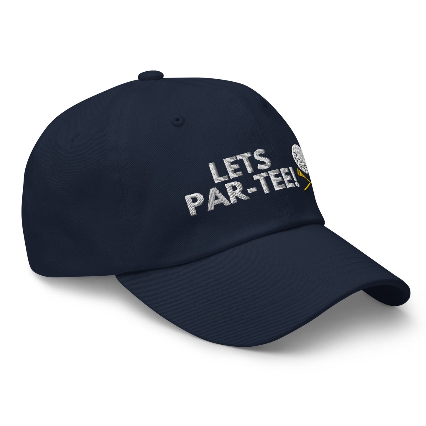 Funny Golfer Gifts  Dad Cap Navy Lets Par-Tee Hat Cap