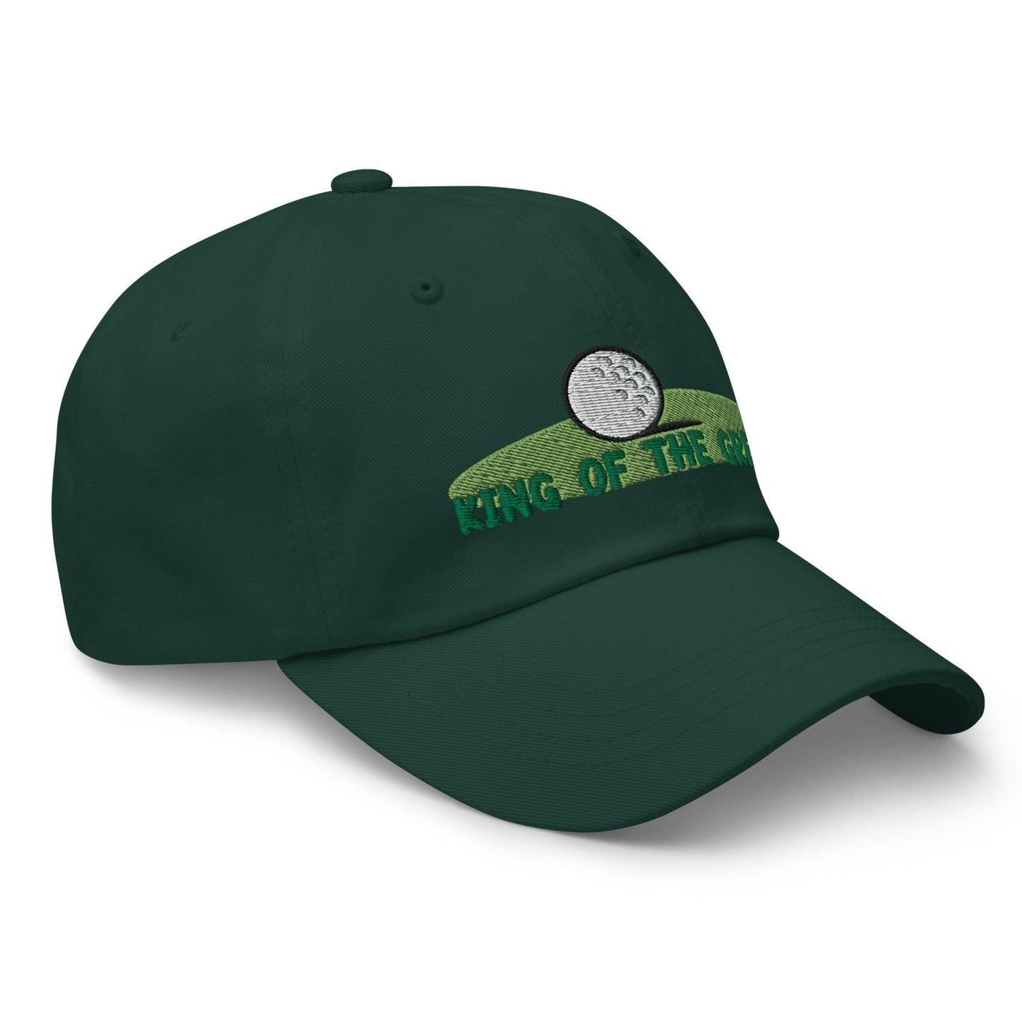 Funny Golfer Gifts  Dad Cap Spruce King of the Green Cap