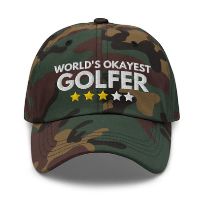 Funny Golfer Gifts  Dad Cap Worlds Okayest Golfer Hat Cap