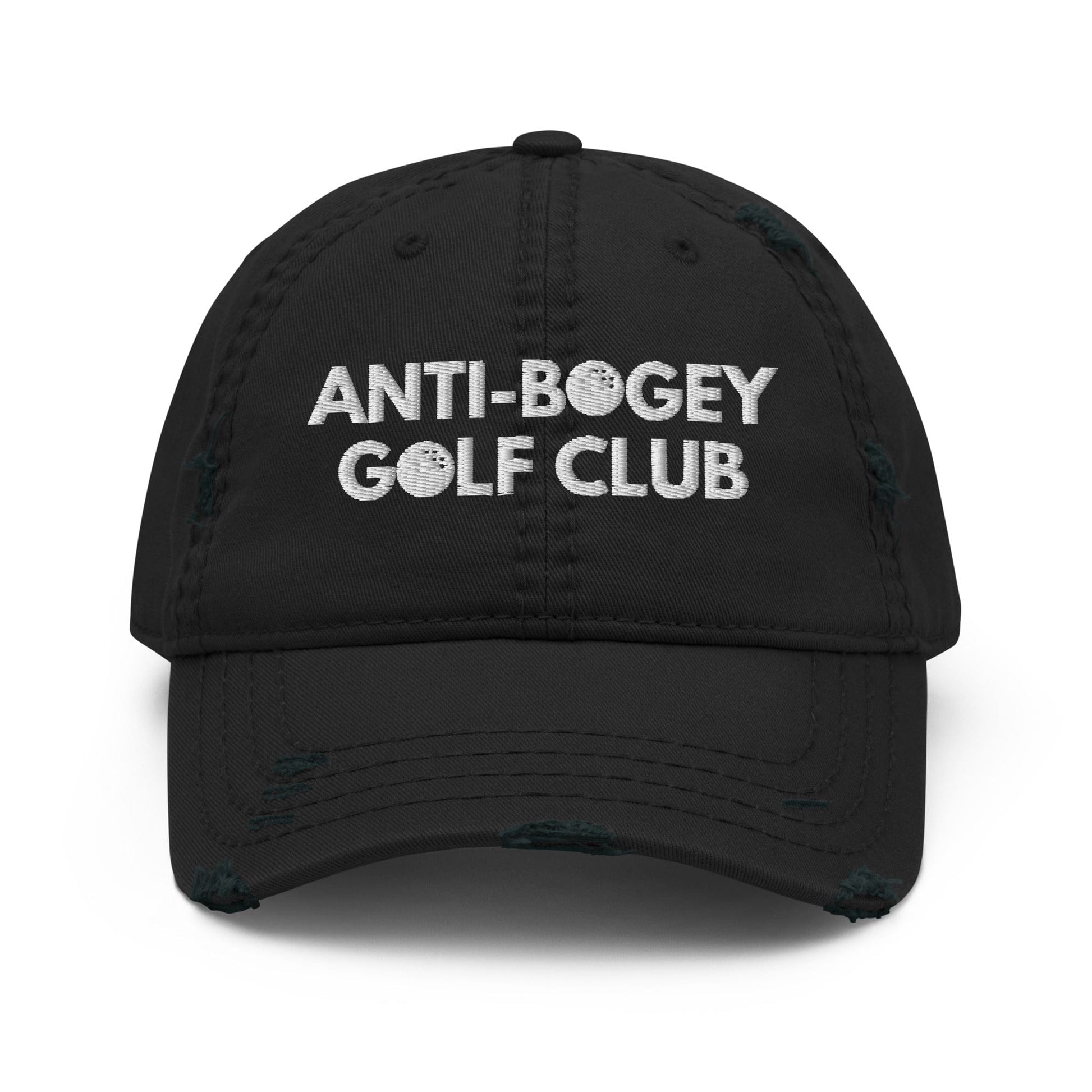 Funny Golfer Gifts  Distressed Cap Black Anti-Bogey Golf Club Hat Distressed Hat
