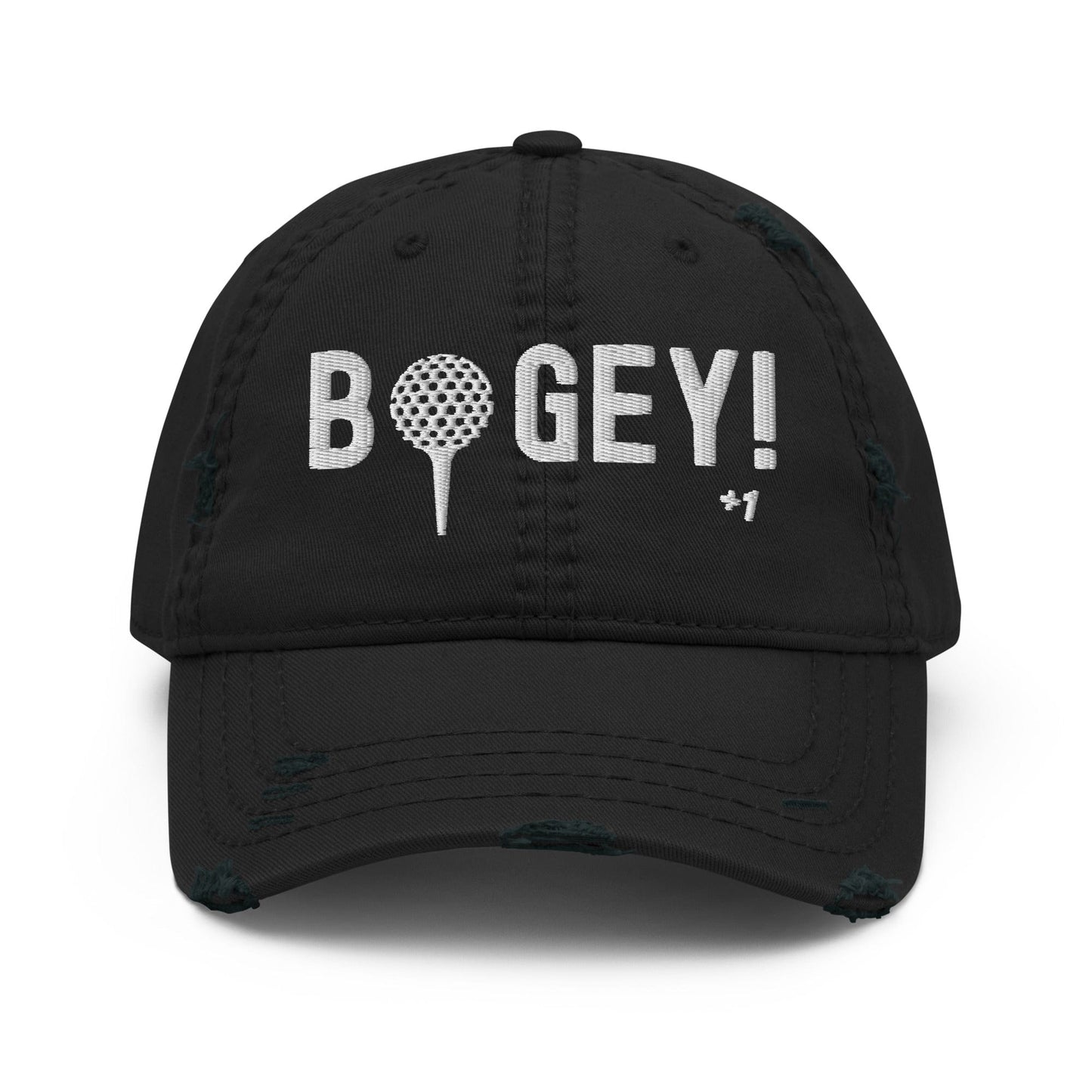 Funny Golfer Gifts  Distressed Cap Black Bogey Hat Distressed Hat